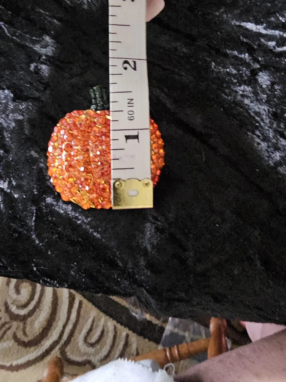 Orange Crystal Pumpkin Brooch